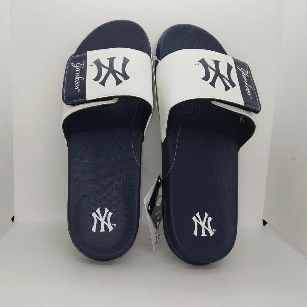 Yankees MLB Mens NEW w/TAGS Blue & White Slip-on Sandals - sz. XL